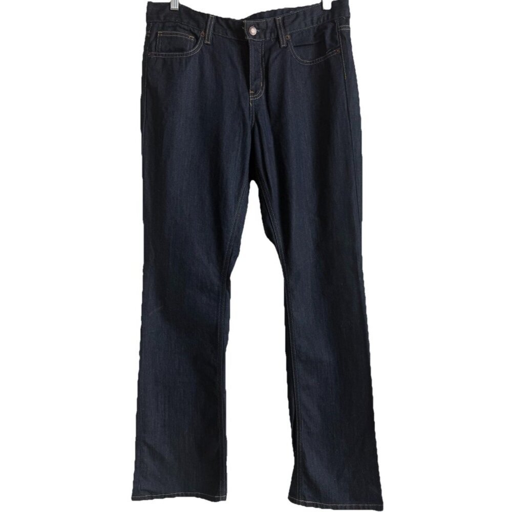 Lands' End Canvas‎ Dark Wash Boot Cut Jambes Droites Jeans Men's Size 31 Stretch